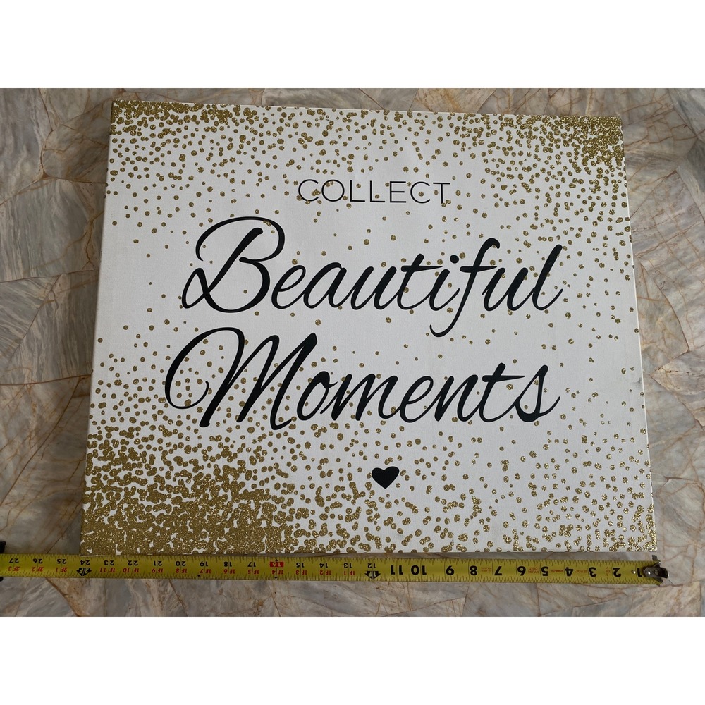 Colleen Karis Designs Collect Beautiful Moments Gold Glitter Canvas Art 24x20